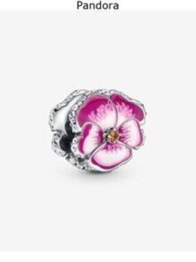 Pandora Pink Pansy Flower Charm